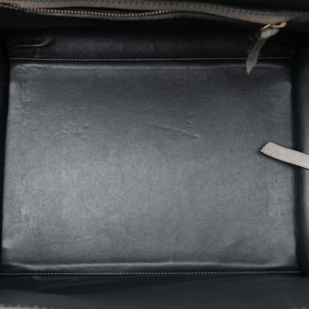 Celine Medium Croc Embossed Leather Luggage Phantom Tote