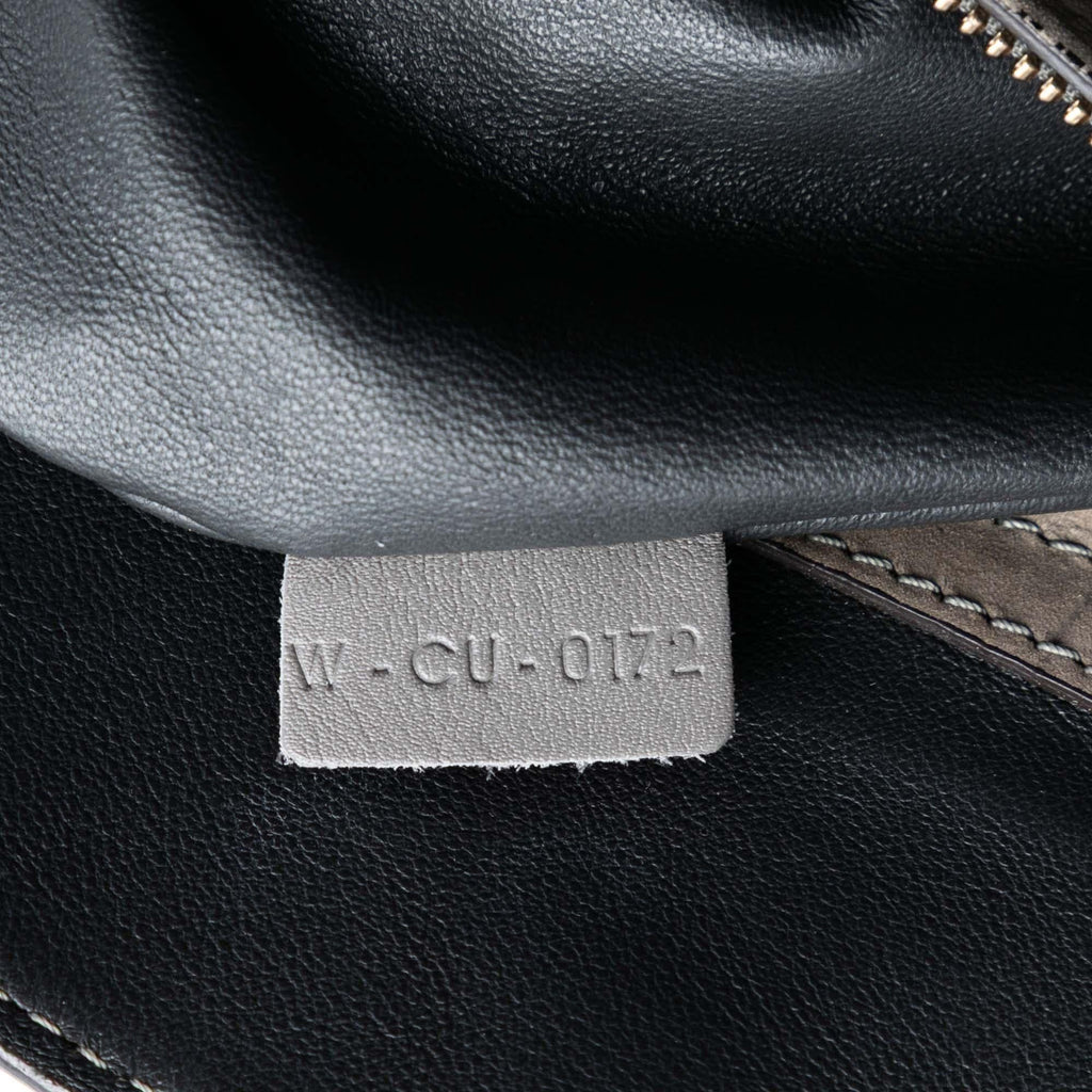 Celine Medium Croc Embossed Leather Luggage Phantom Tote