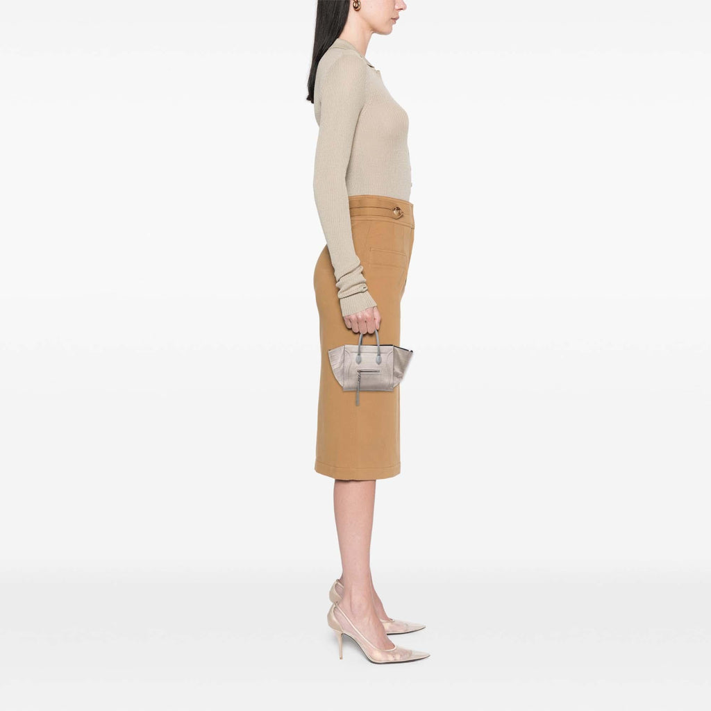Celine Medium Croc Embossed Leather Luggage Phantom Tote