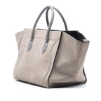 Celine Medium Croc Embossed Leather Luggage Phantom Tote