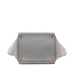 Celine Medium Croc Embossed Leather Luggage Phantom Tote