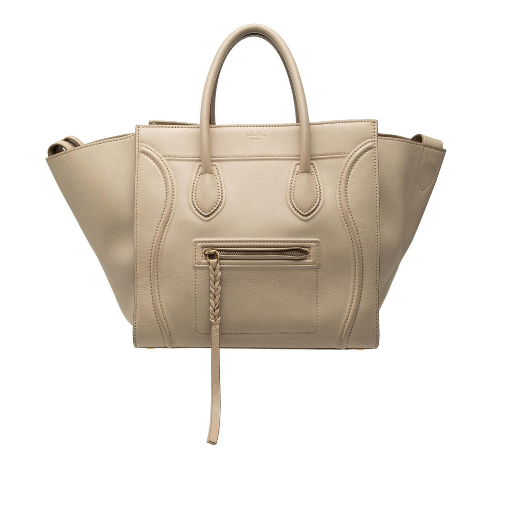 Celine Medium Leather Luggage Phantom Tote