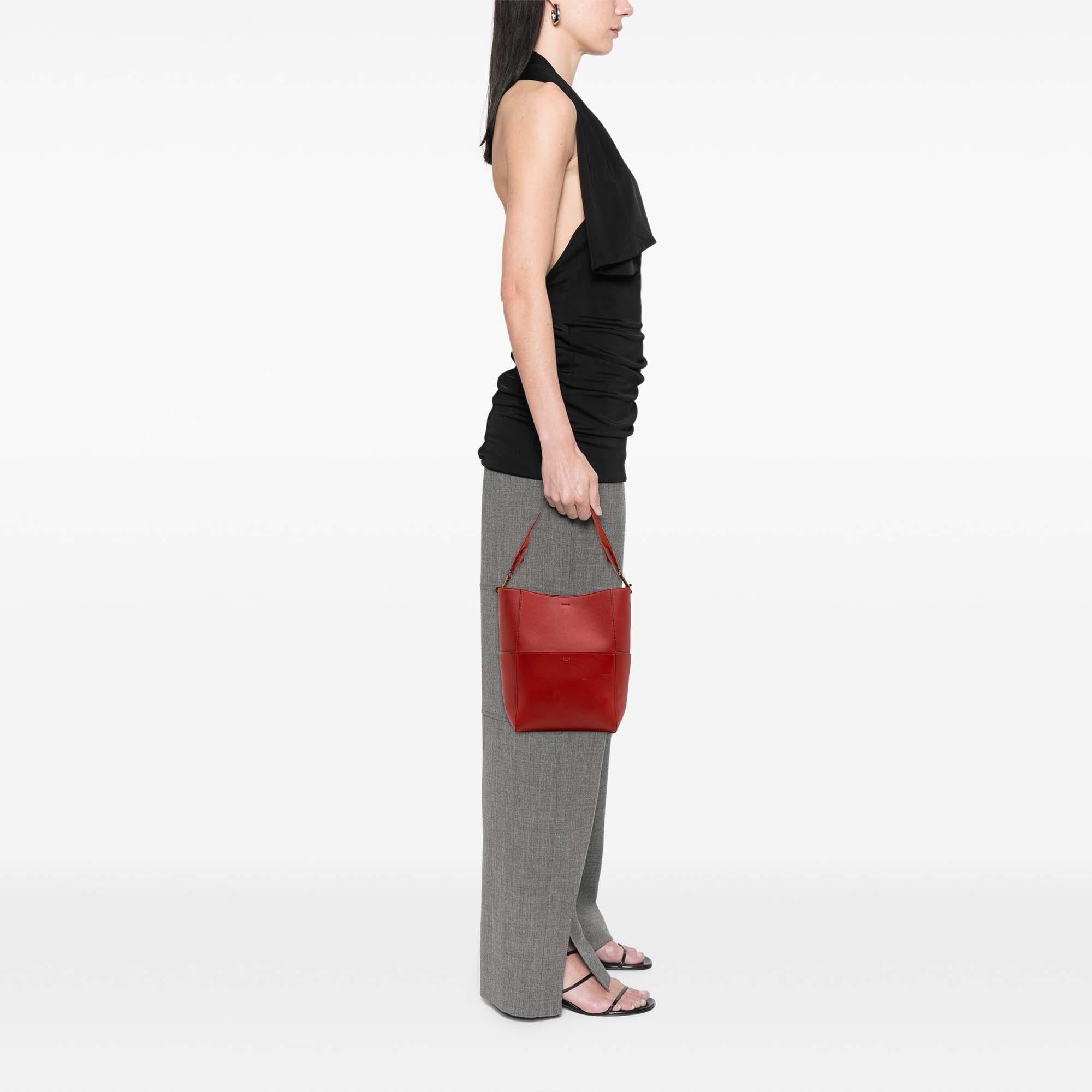 Celine Medium Leather Seau Sangle Bucket Bag
