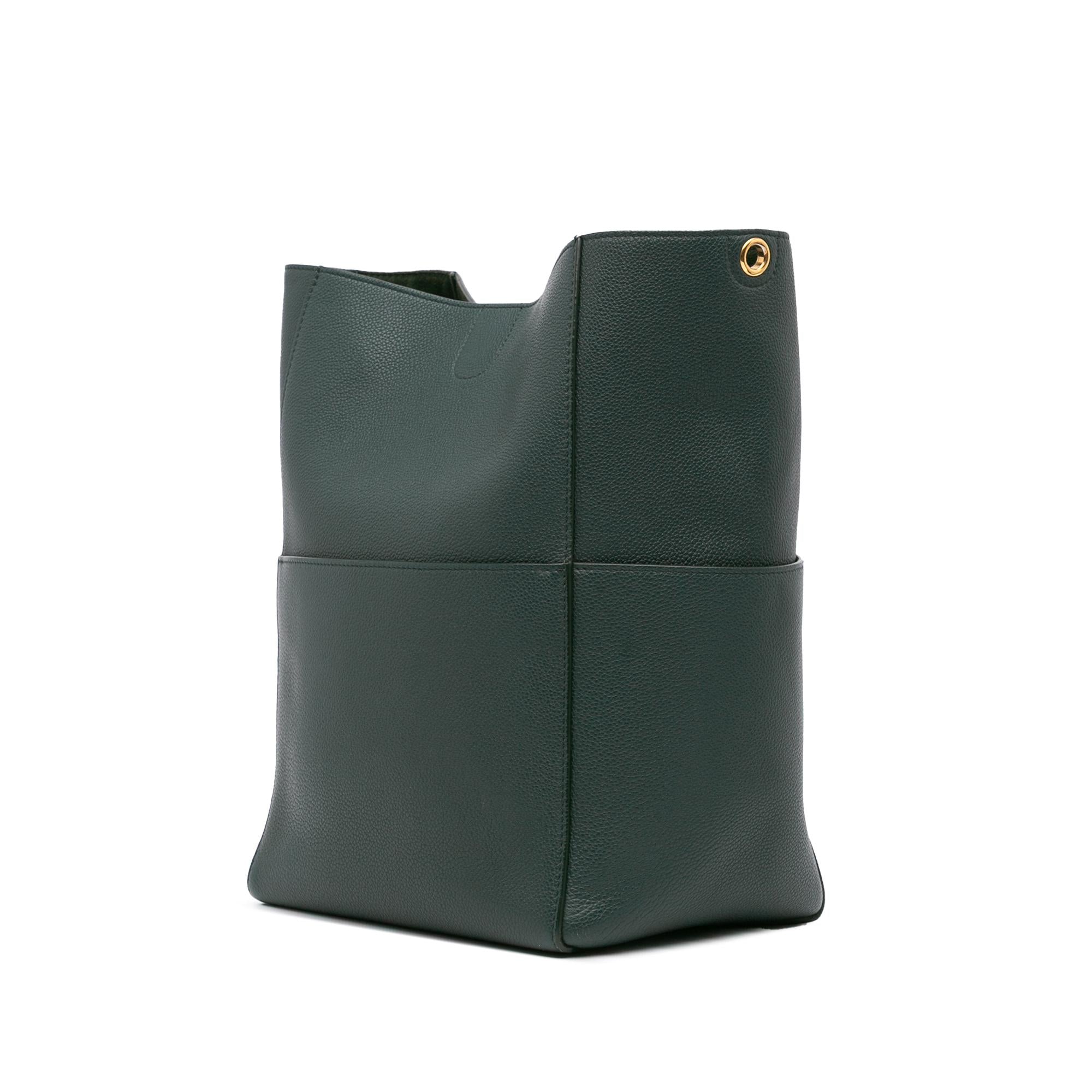 Celine Medium Leather Seau Sangle Bucket