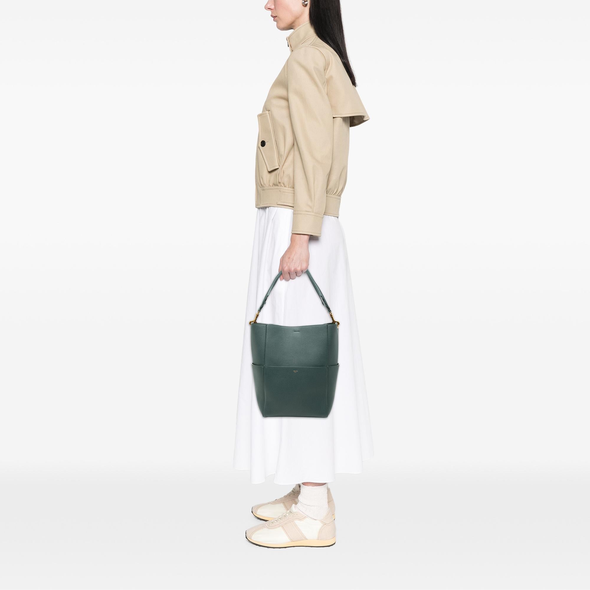 Celine Medium Leather Seau Sangle Bucket