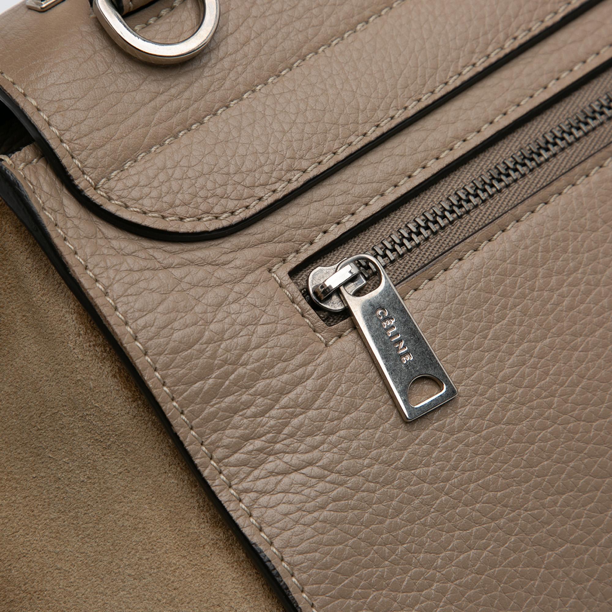 Celine Medium Leather Trapeze Satchel