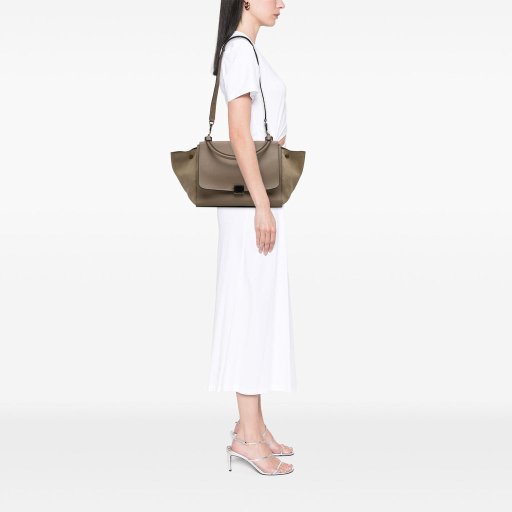 Celine Medium Leather Trapeze Satchel