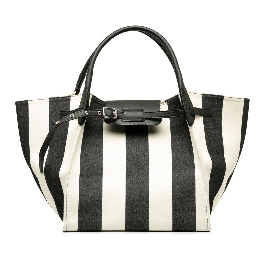 Celine Medium Striped Canvas Big Satchel (SHG-jjxkxO)
