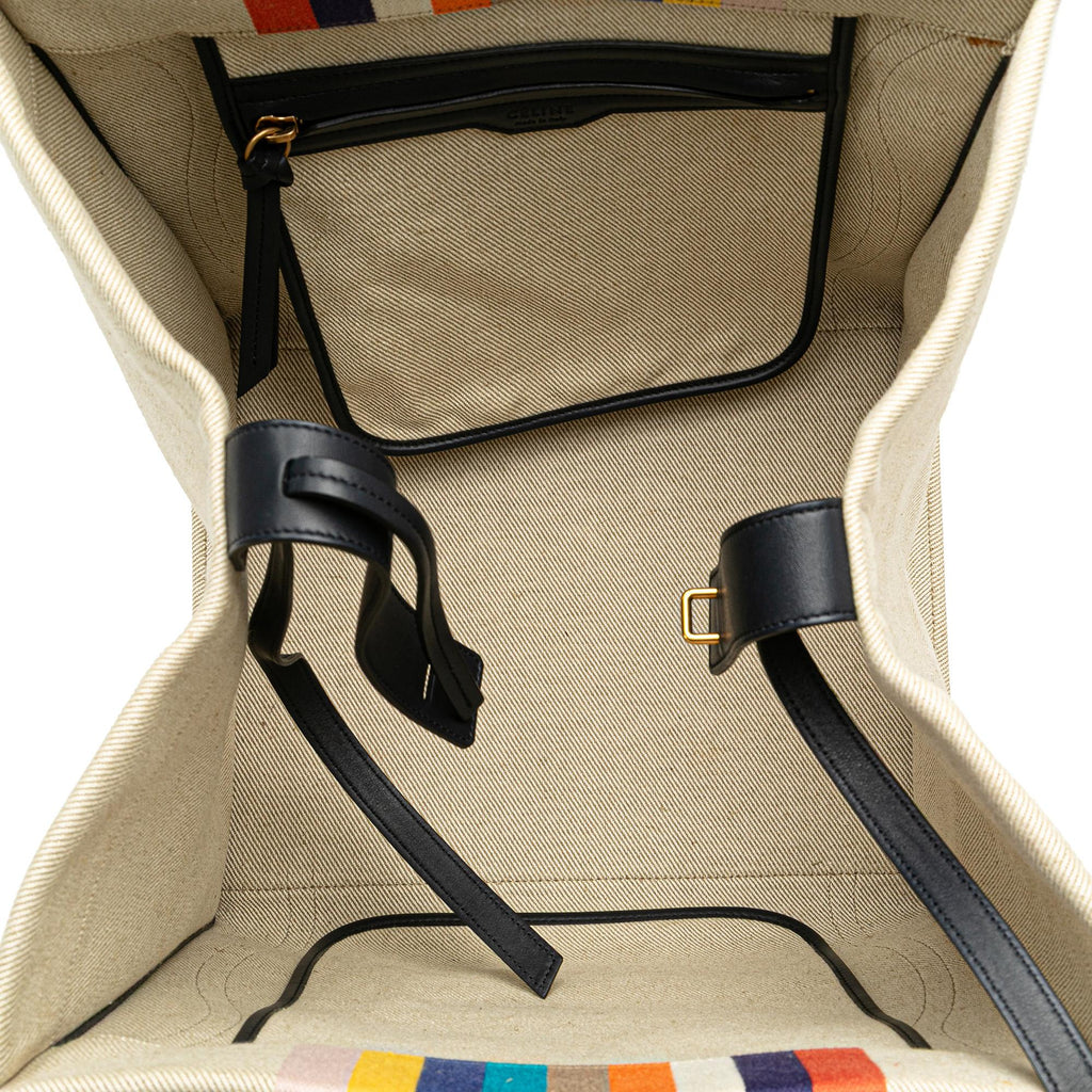 Celine Medium Striped Canvas Phantom Luggage Tote