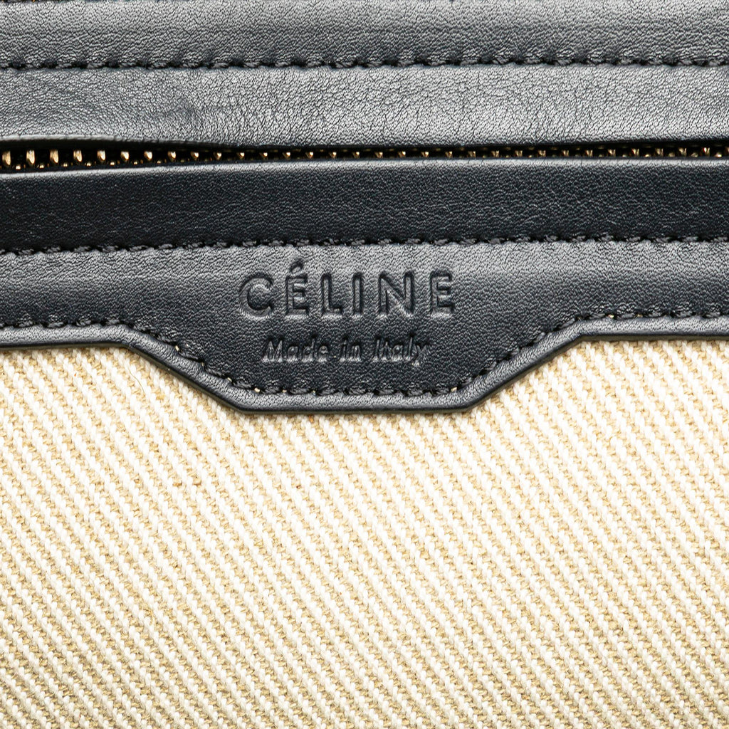 Celine Medium Striped Canvas Phantom Luggage Tote