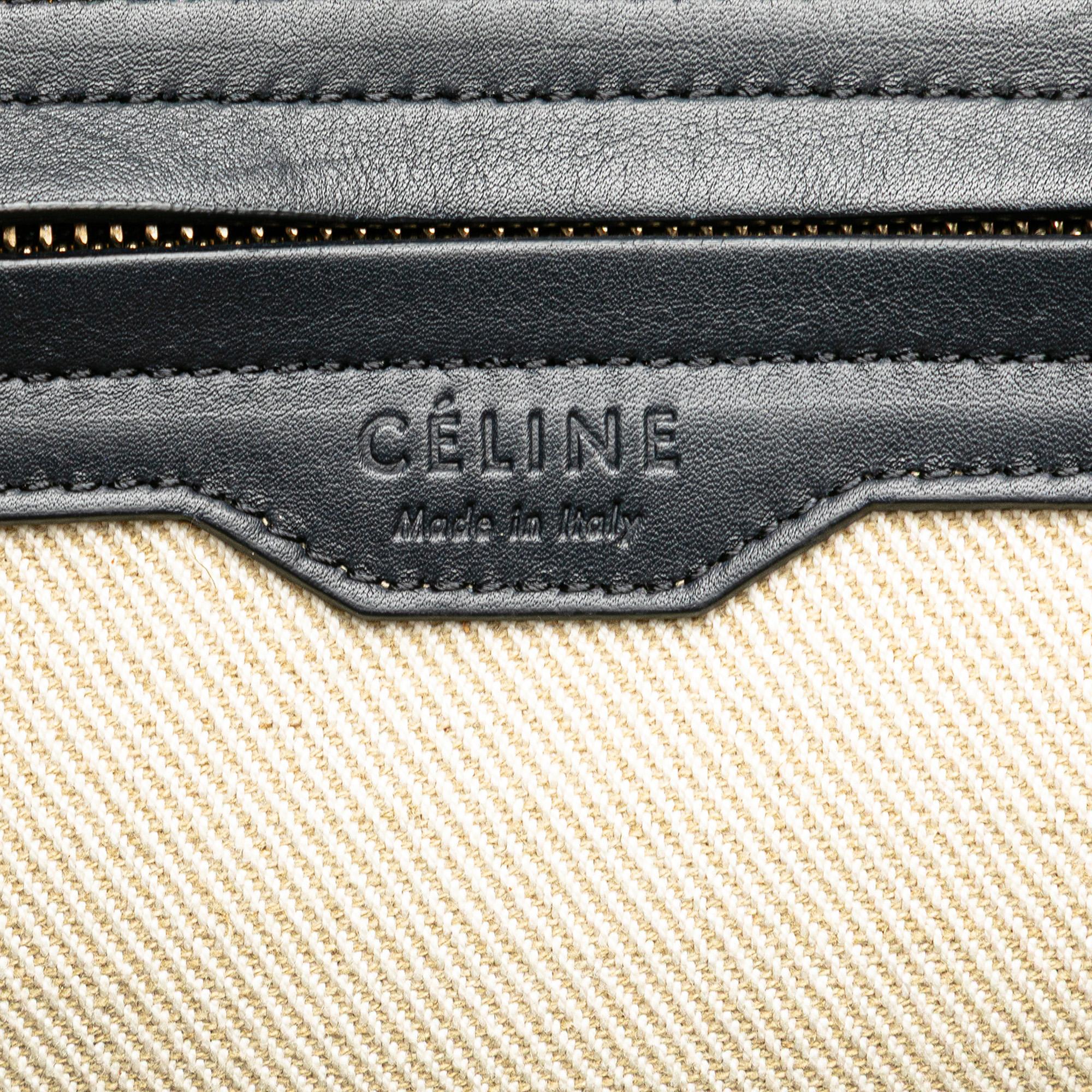 Celine Medium Striped Canvas Phantom Luggage Tote
