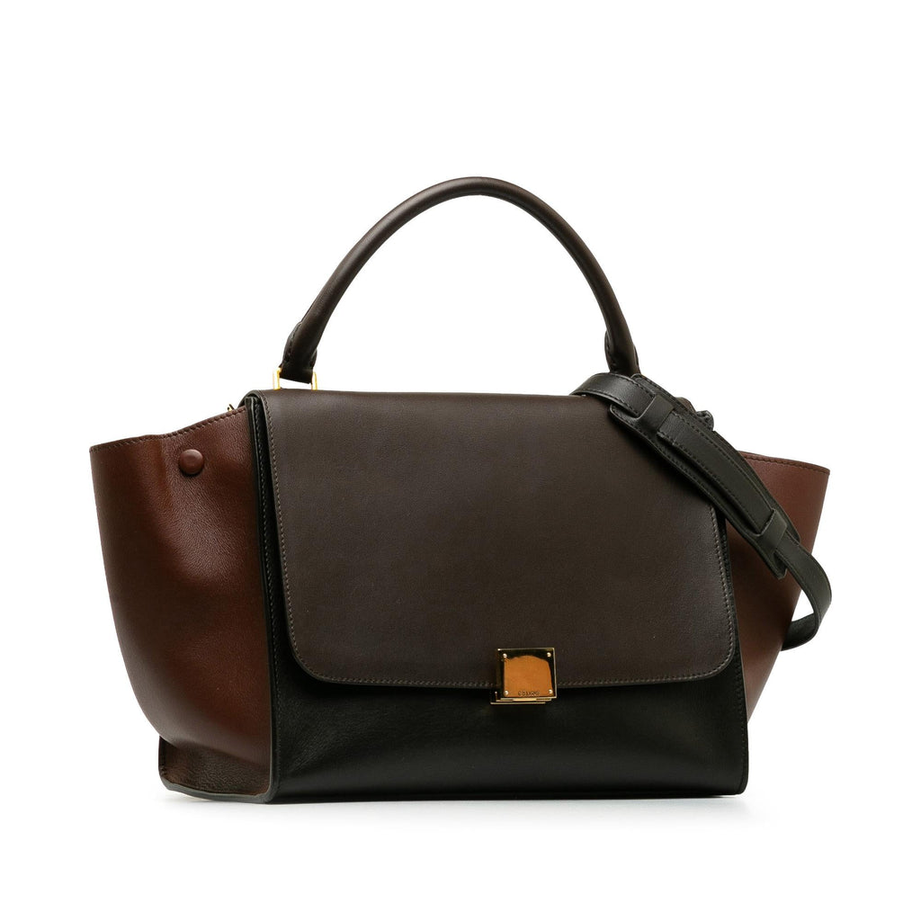 Celine Medium Trapeze Tricolor Satchel (SHG-CdZq7W)