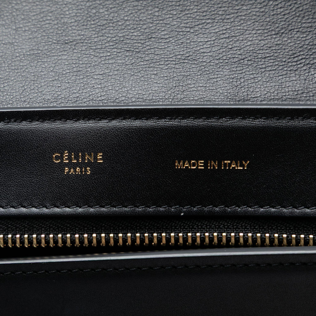 Celine Medium Tricolor Calfskin and Nubuck Trapeze Satchel