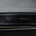 Celine Medium Tricolor Calfskin and Nubuck Trapeze Satchel