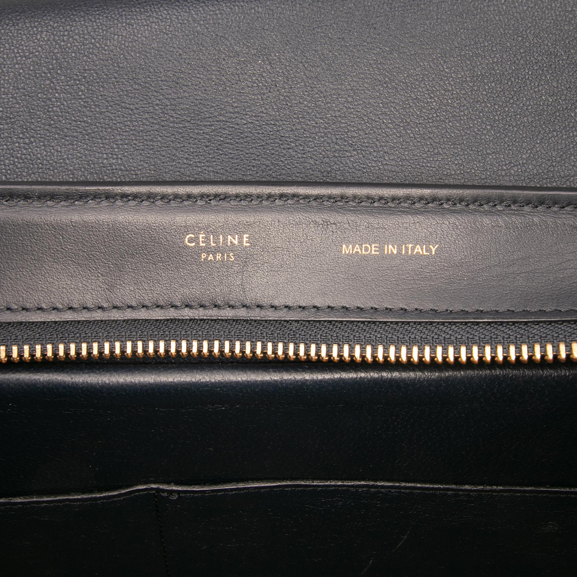 Celine Medium Tricolor Leather Trapeze Satchel