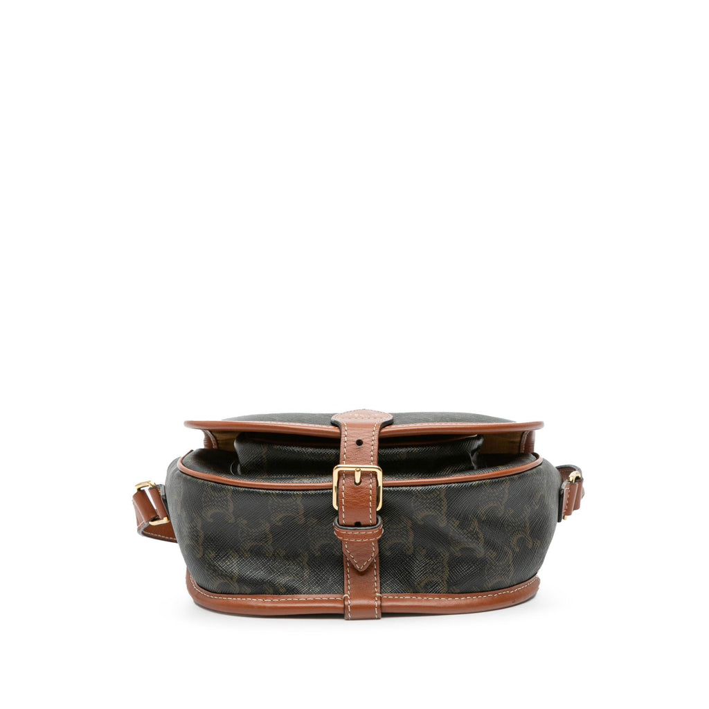 Celine Medium Triomphe Coated Canvas Folco Crossbody