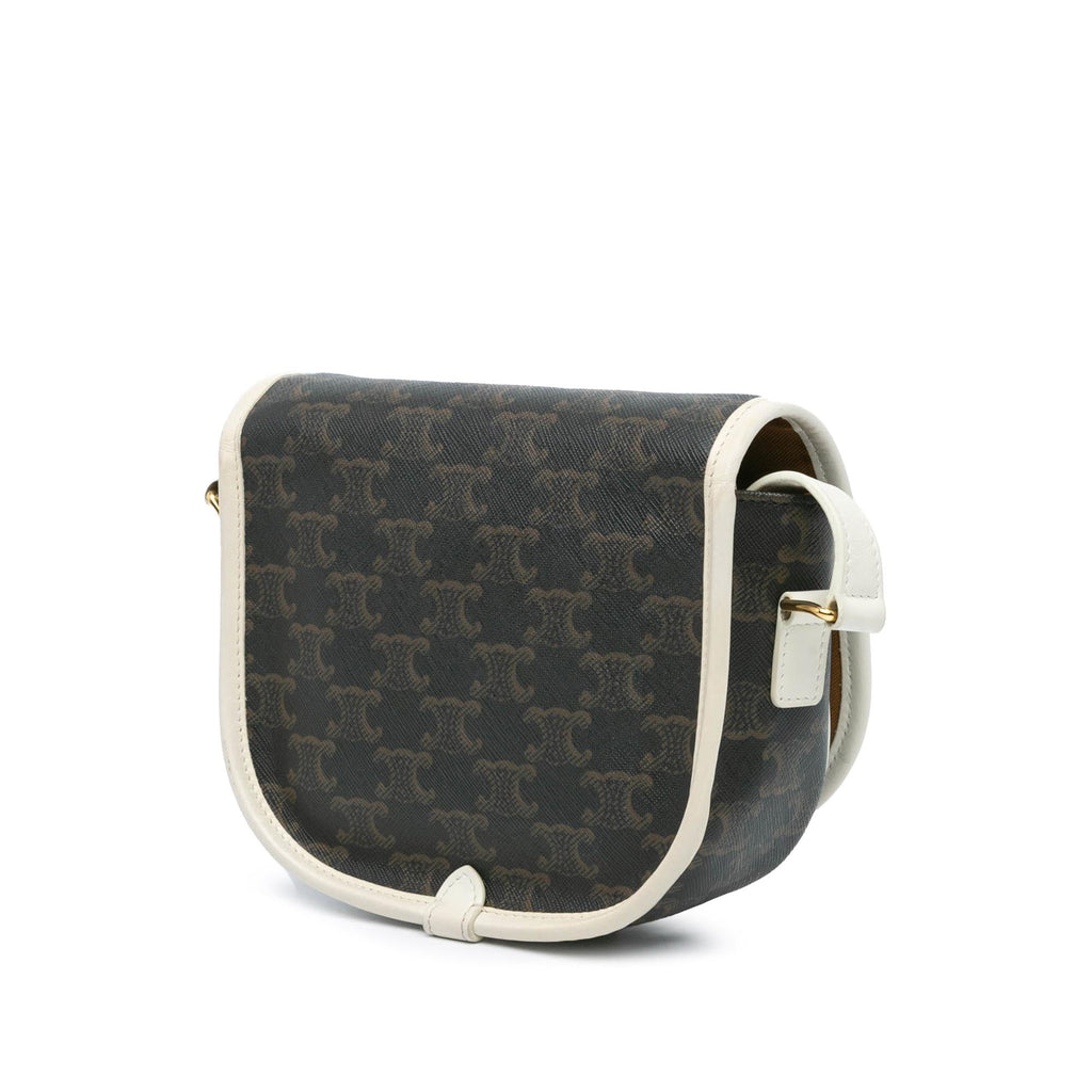 Celine Medium Triomphe Coated Canvas Folco Crossbody