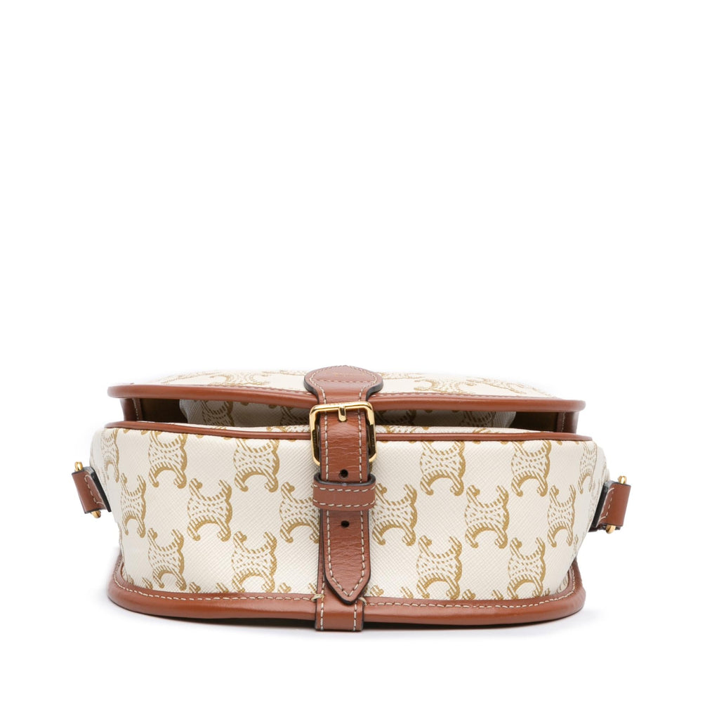 Celine Medium Triomphe Coated Canvas Folco Crossbody
