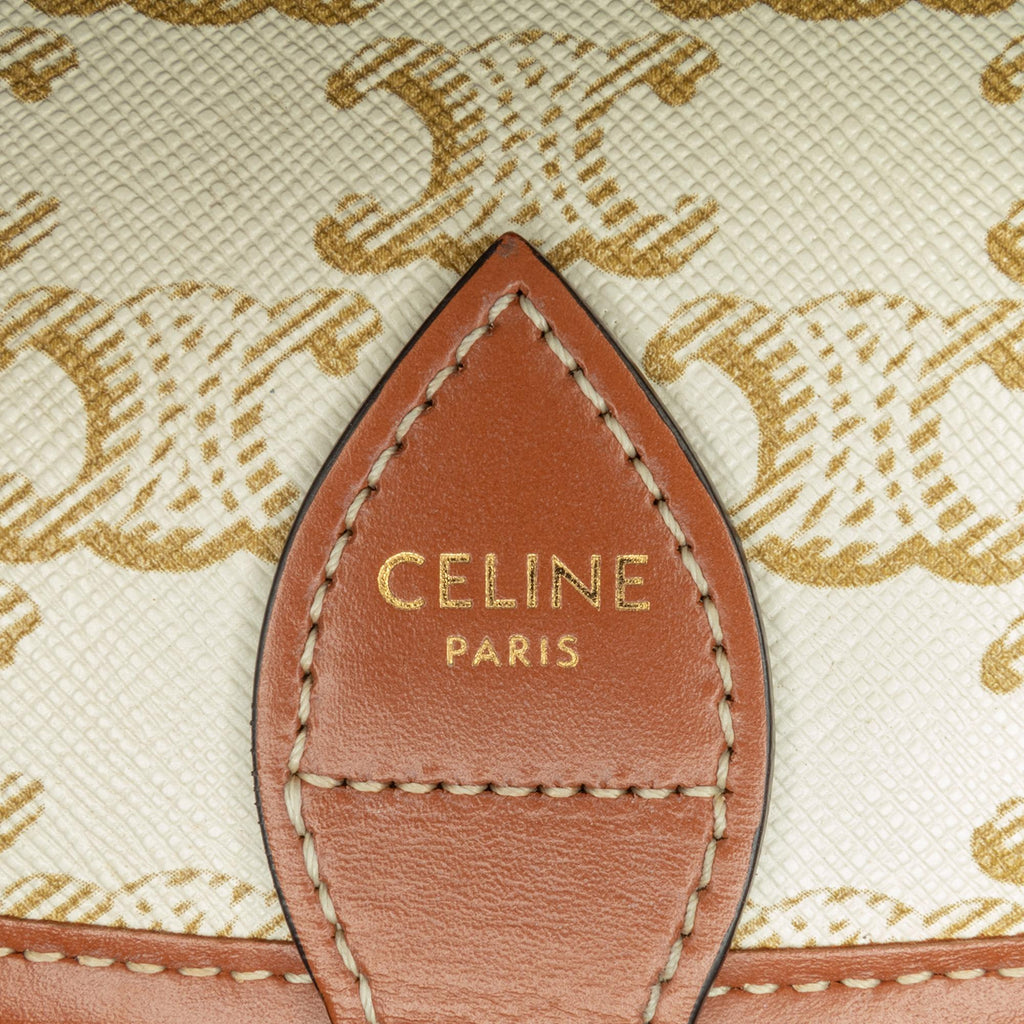 Celine Medium Triomphe Coated Canvas Folco Crossbody