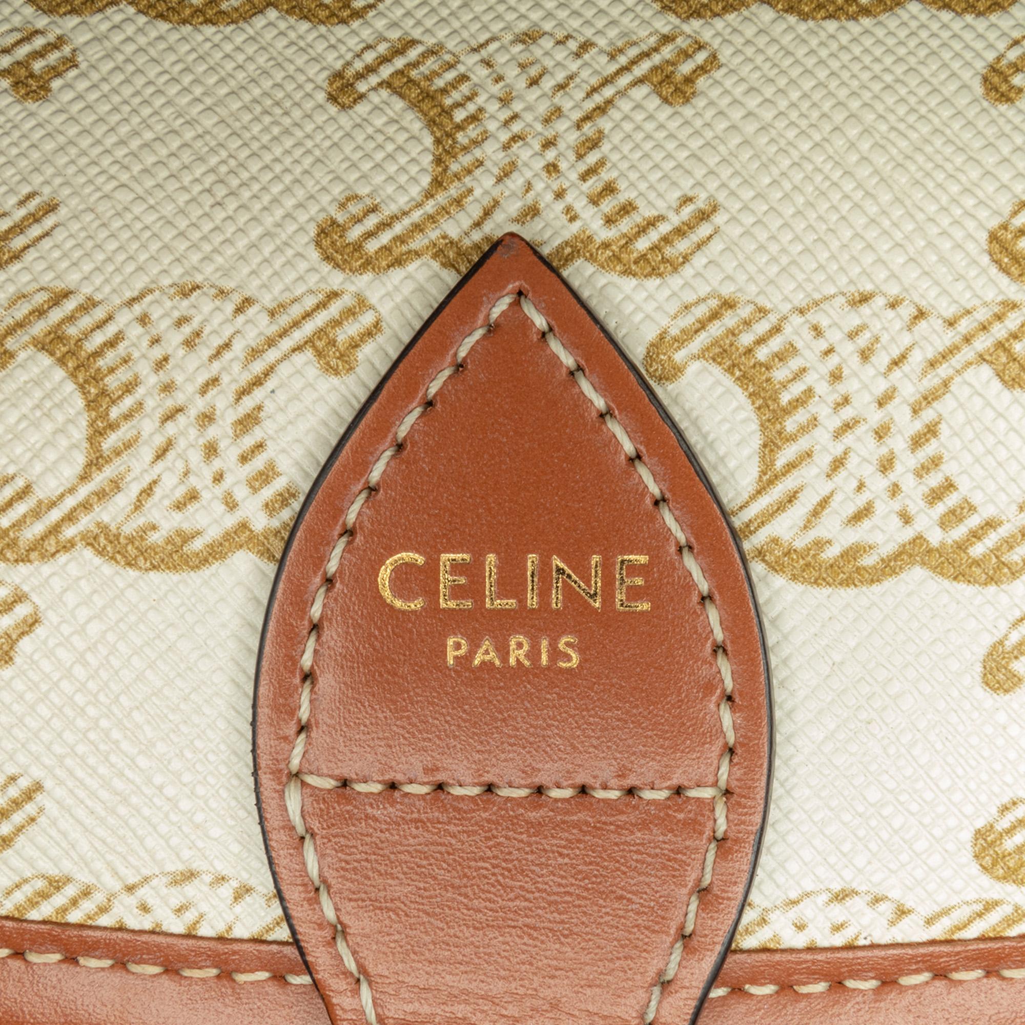 Celine Medium Triomphe Coated Canvas Folco Crossbody
