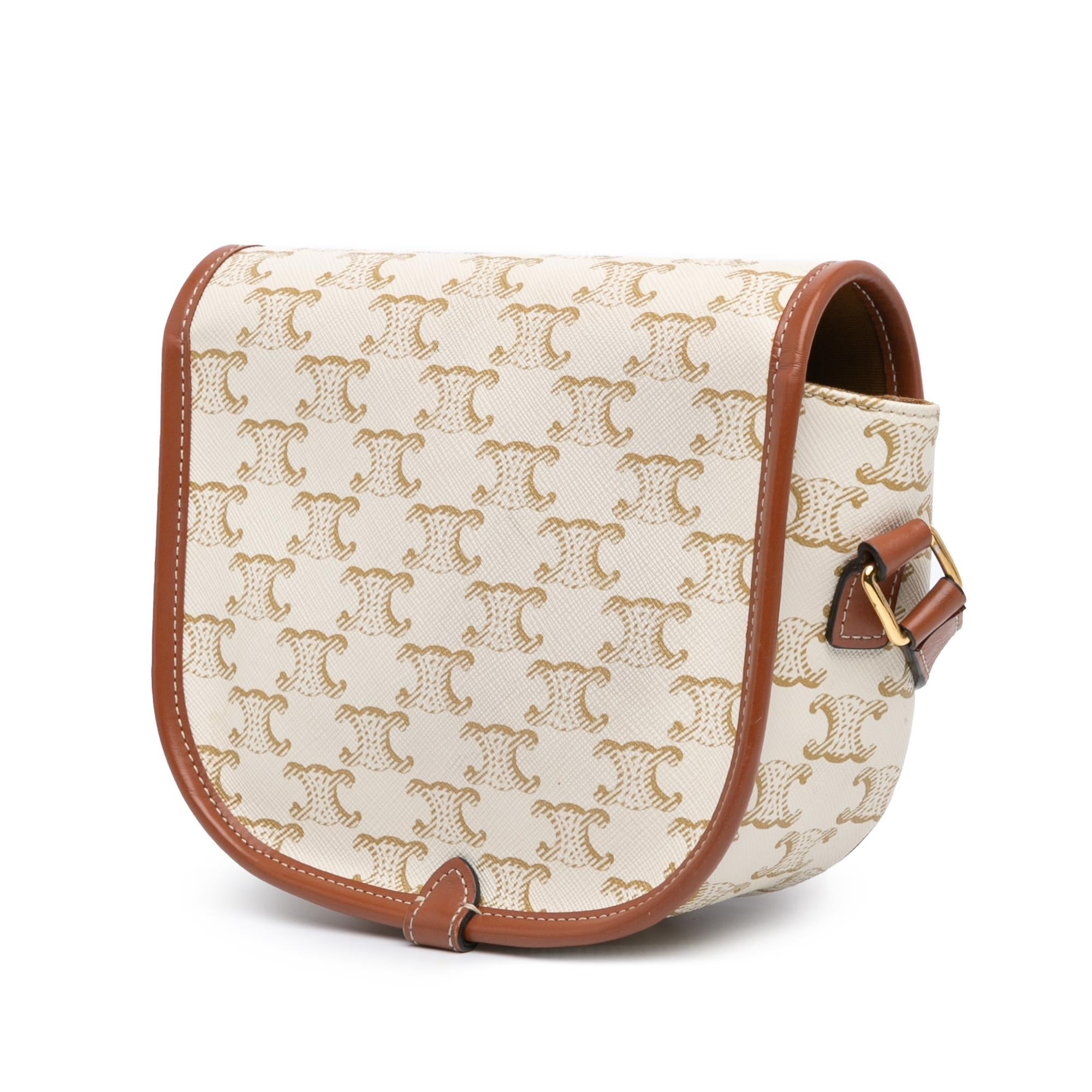Celine Medium Triomphe Coated Canvas Folco Crossbody
