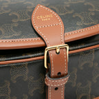 Celine Medium Triomphe Coated Canvas Folco Crossbody