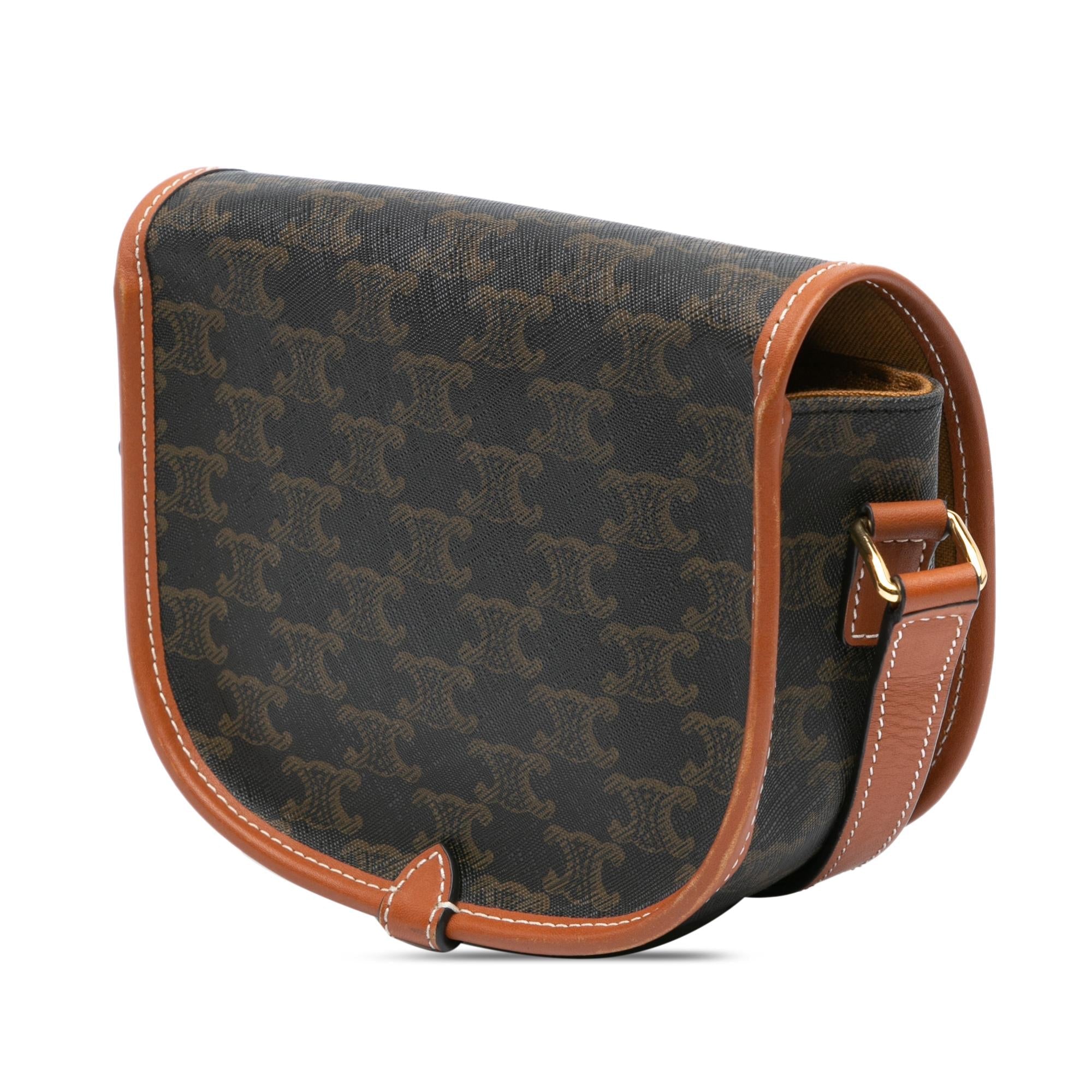 Celine Medium Triomphe Coated Canvas Folco Crossbody