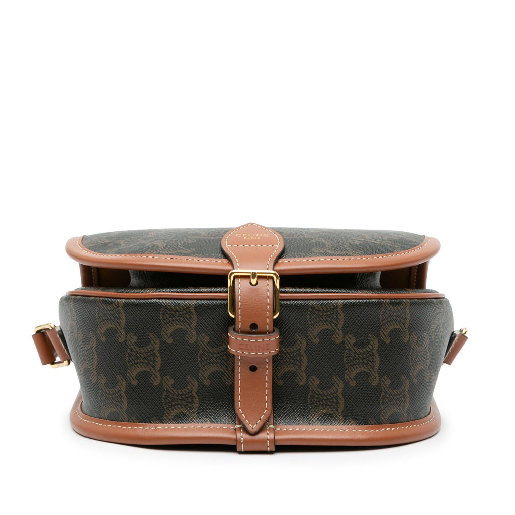 Celine Medium Triomphe Coated Canvas Folco Crossbody