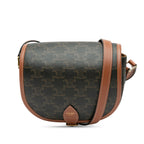 Celine Medium Triomphe Coated Canvas Folco Crossbody