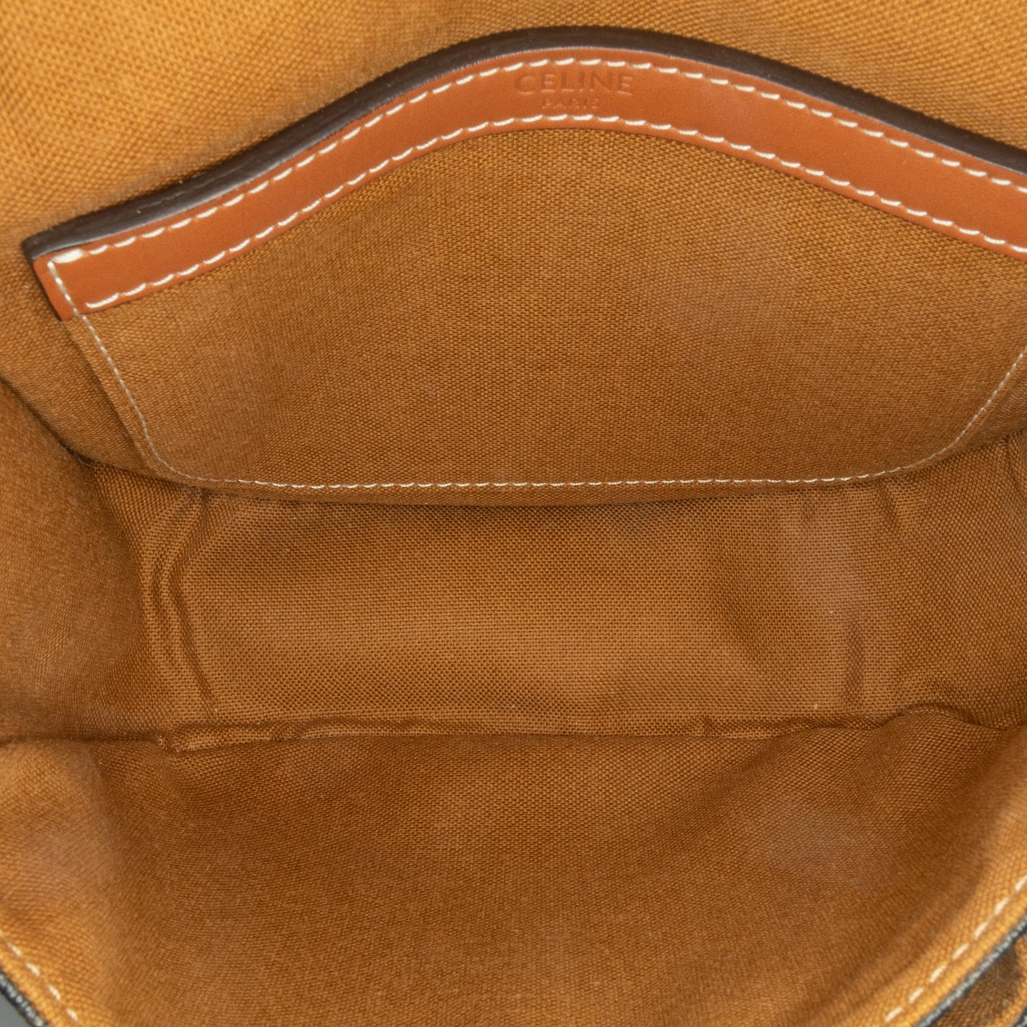 Celine Medium Triomphe Coated Canvas Folco Crossbody