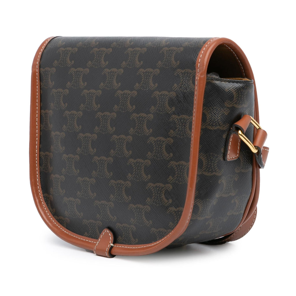 Celine Medium Triomphe Coated Canvas Folco Crossbody