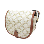 Celine Medium Triomphe Coated Canvas Folco Crossbody