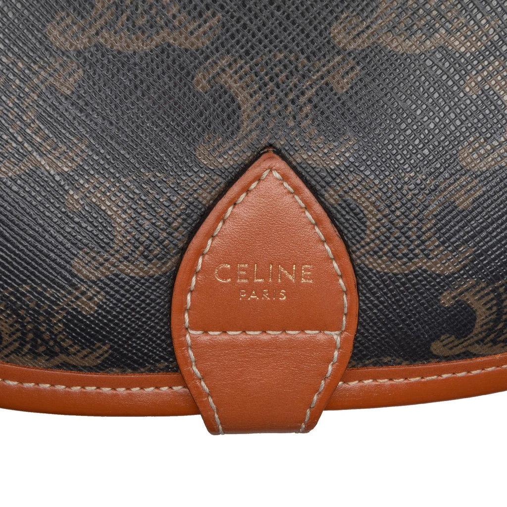 Celine Medium Triomphe Coated Canvas Folco Crossbody