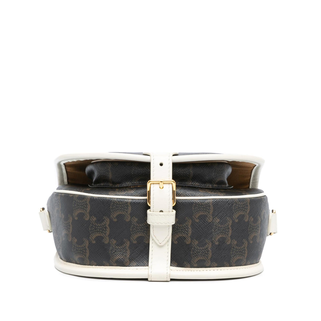 Celine Medium Triomphe Coated Canvas Folco Crossbody