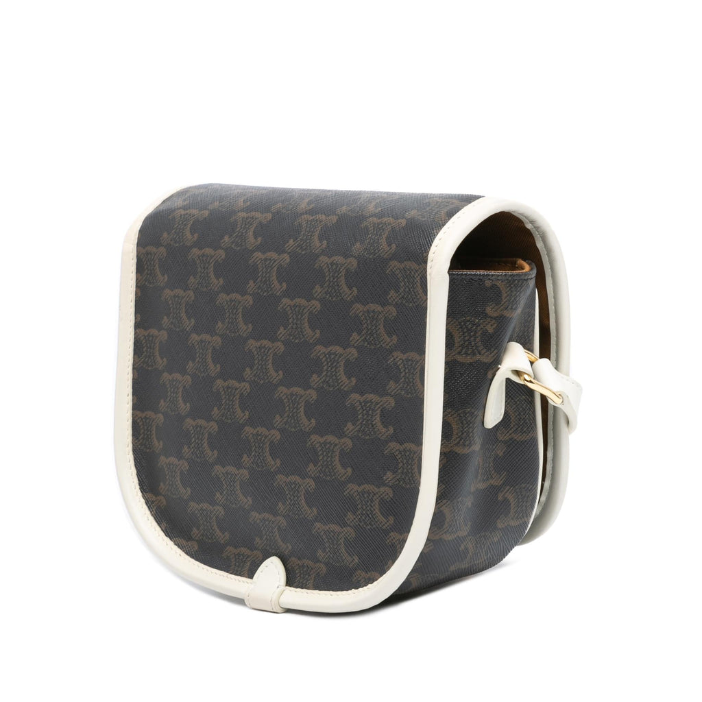 Celine Medium Triomphe Coated Canvas Folco Crossbody