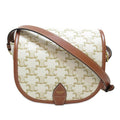 Celine Medium Triomphe Coated Canvas Folco Crossbody