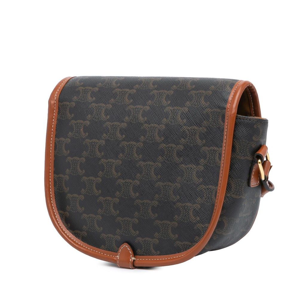 Celine Medium Triomphe Coated Canvas Folco Crossbody