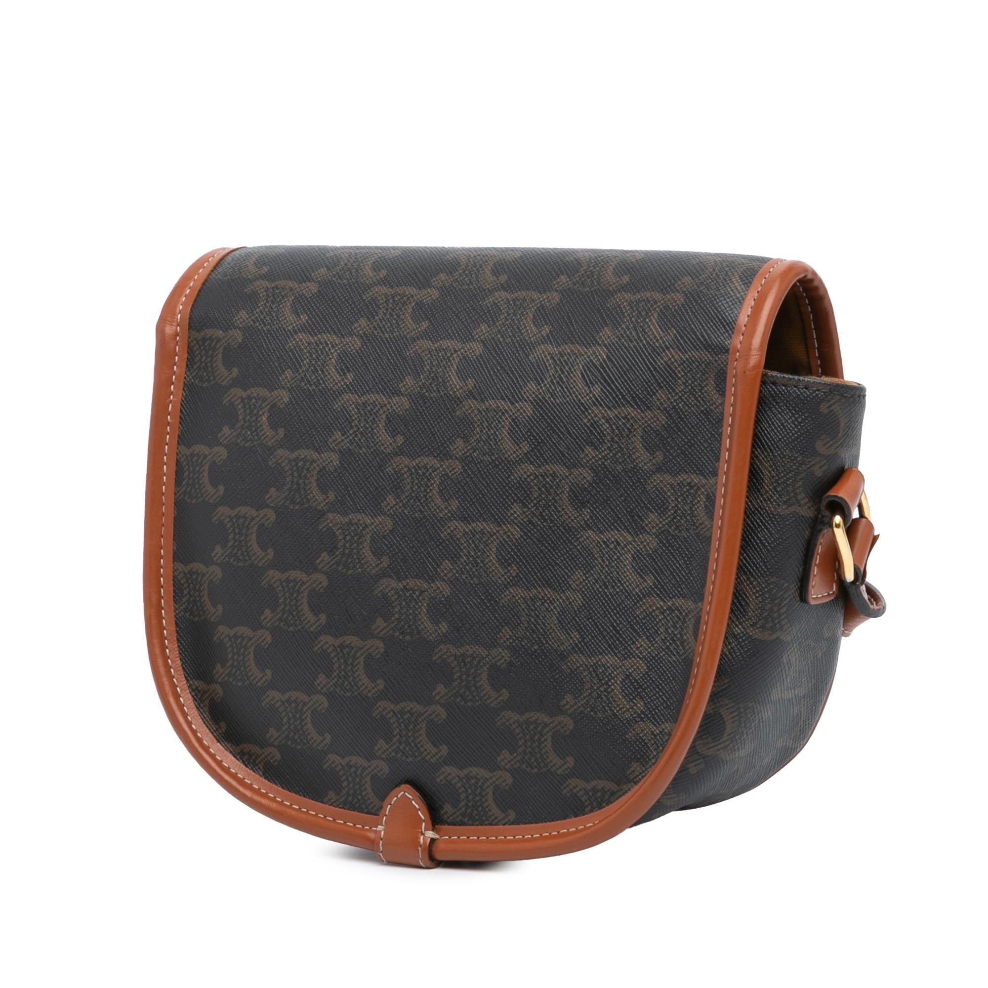 Celine Medium Triomphe Coated Canvas Folco Crossbody