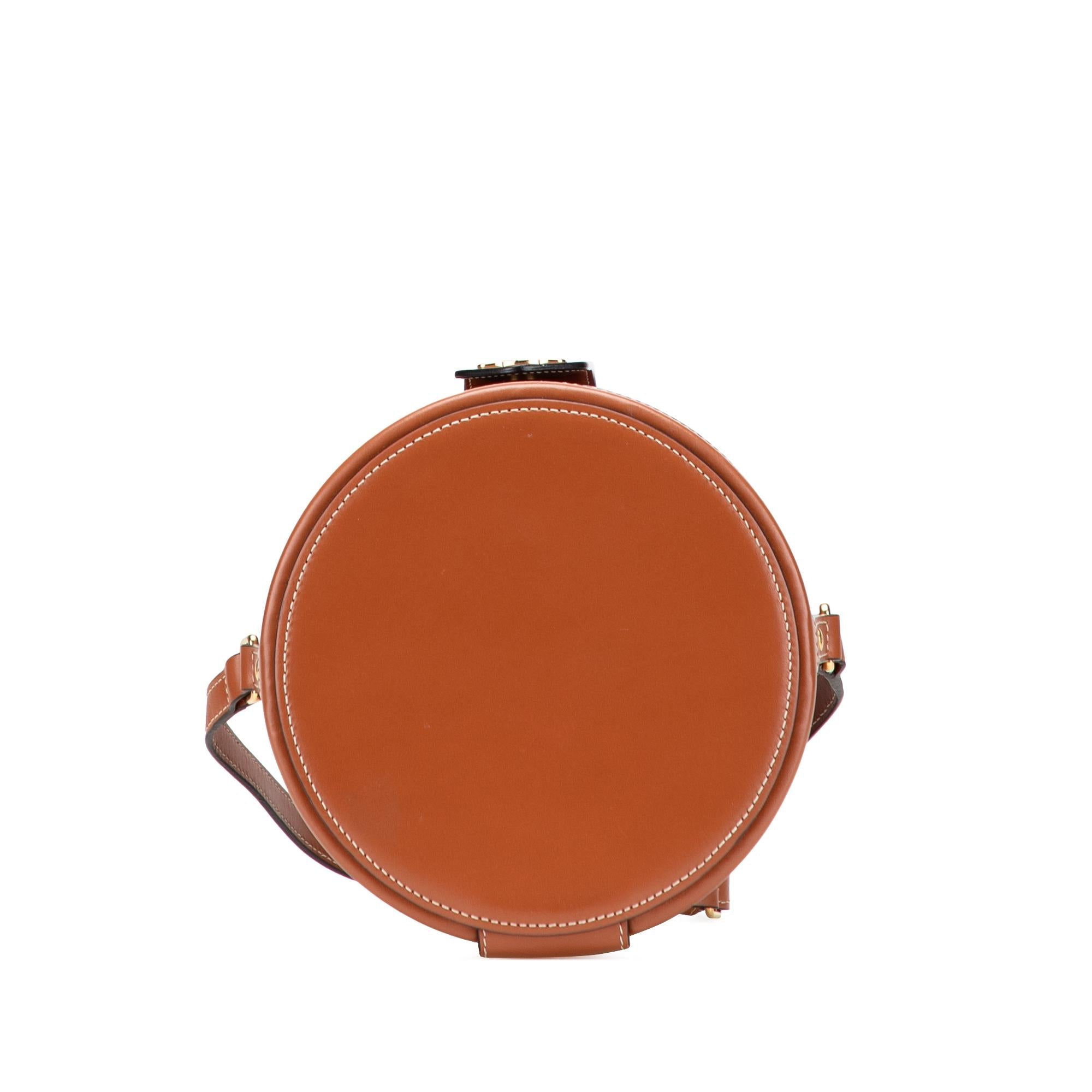 Celine Medium Triomphe Coated Canvas Tambour Crossbody