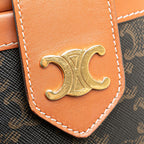 Celine Medium Triomphe Coated Canvas Tambour Crossbody