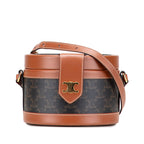 Celine Medium Triomphe Coated Canvas Tambour Crossbody