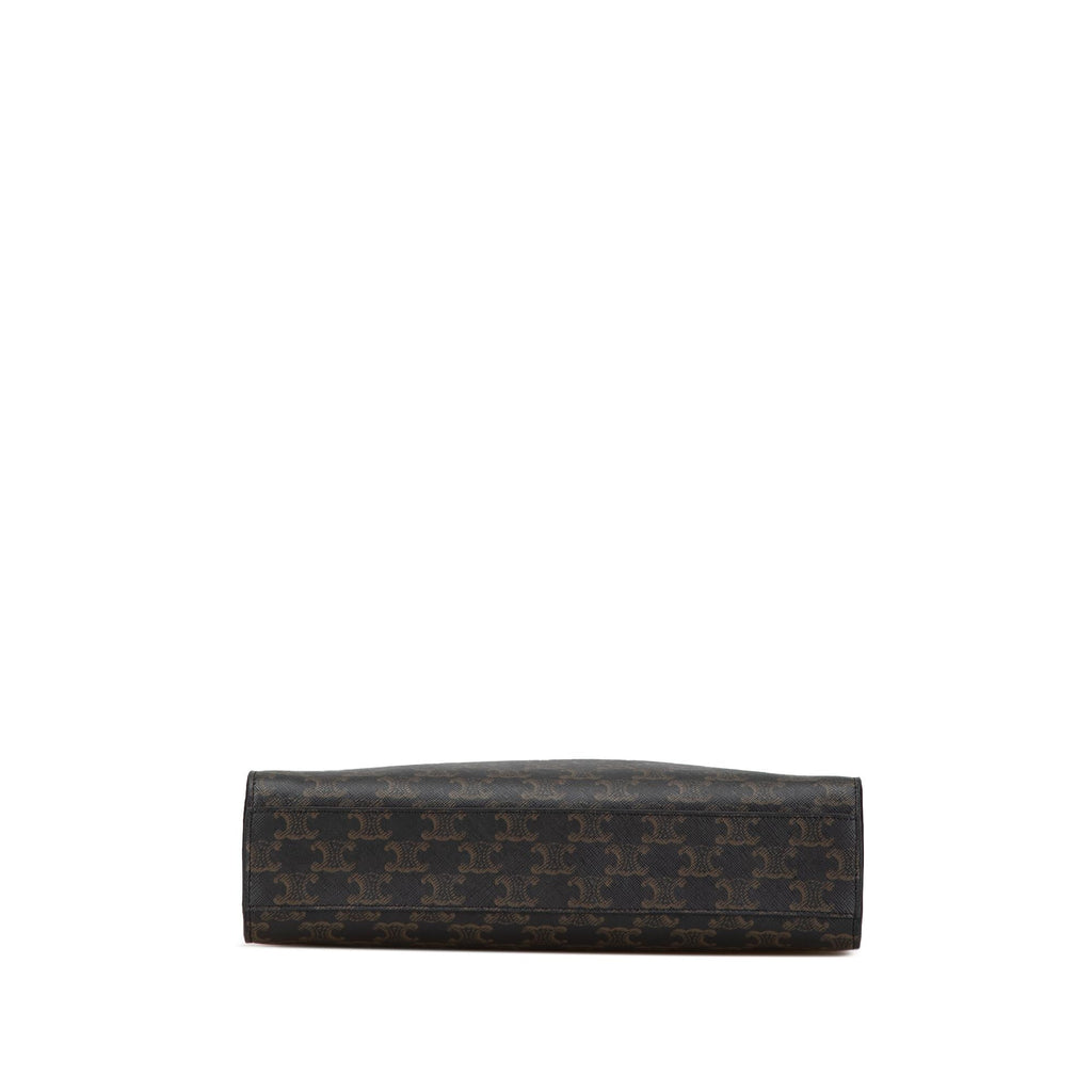 Celine Medium Triomphe Coated Canvas Vertical Cabas Satchel (SHG-JoQCOx)