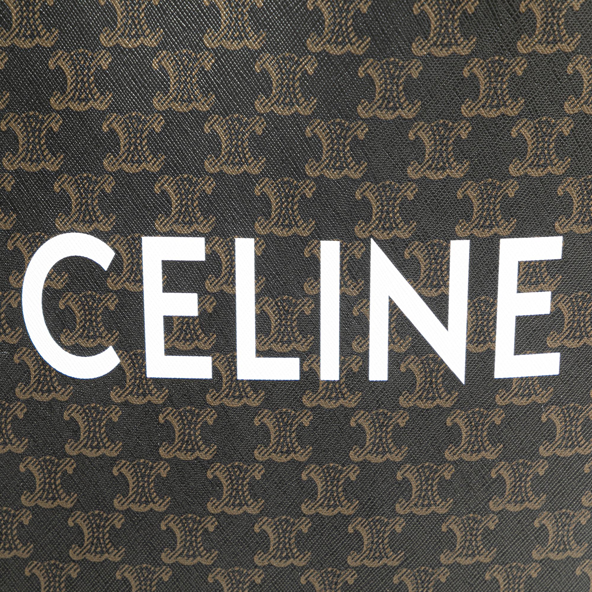 Celine Medium Triomphe Coated Canvas Vertical Cabas Satchel (SHG-JoQCOx)