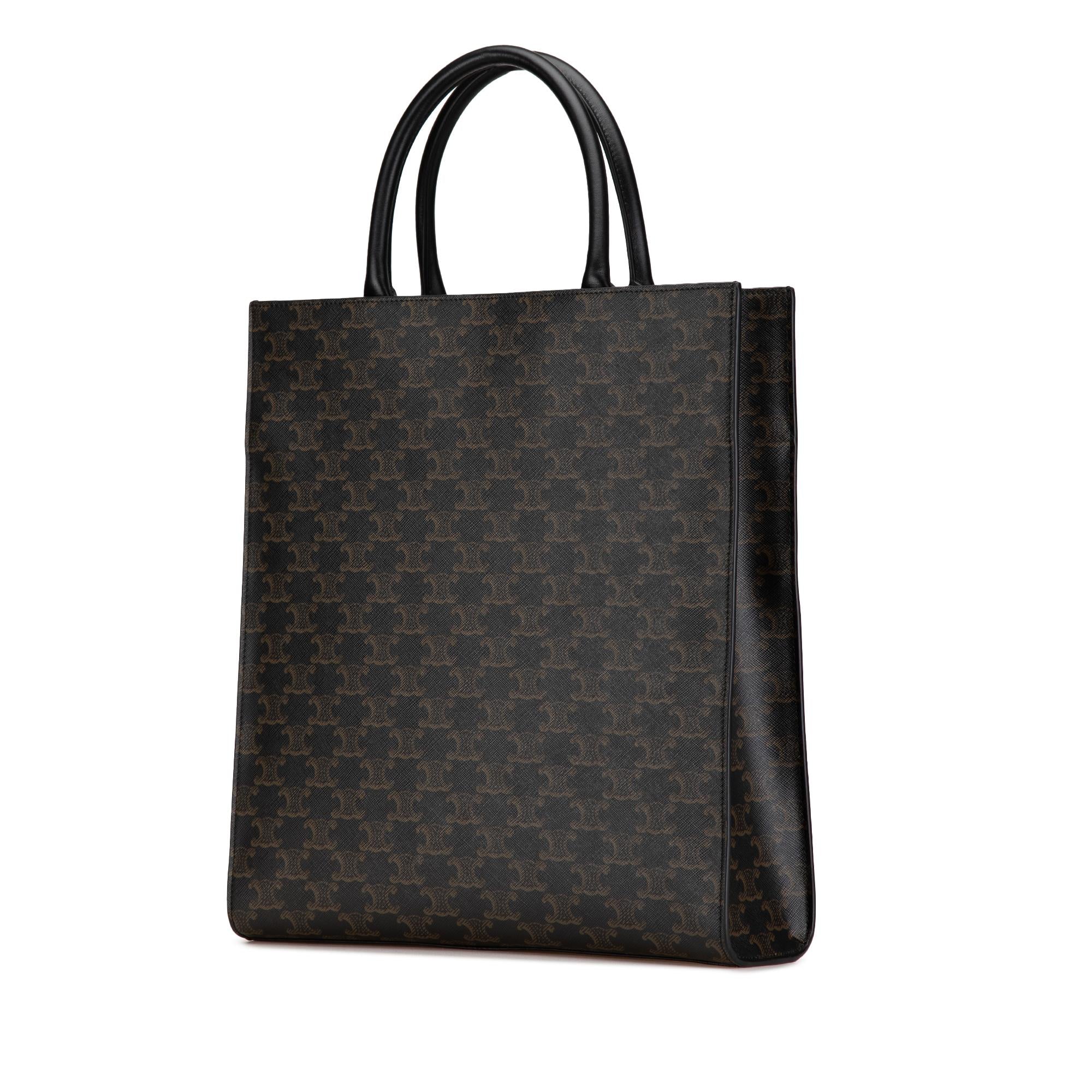 Celine Medium Triomphe Coated Canvas Vertical Cabas Satchel (SHG-JoQCOx)