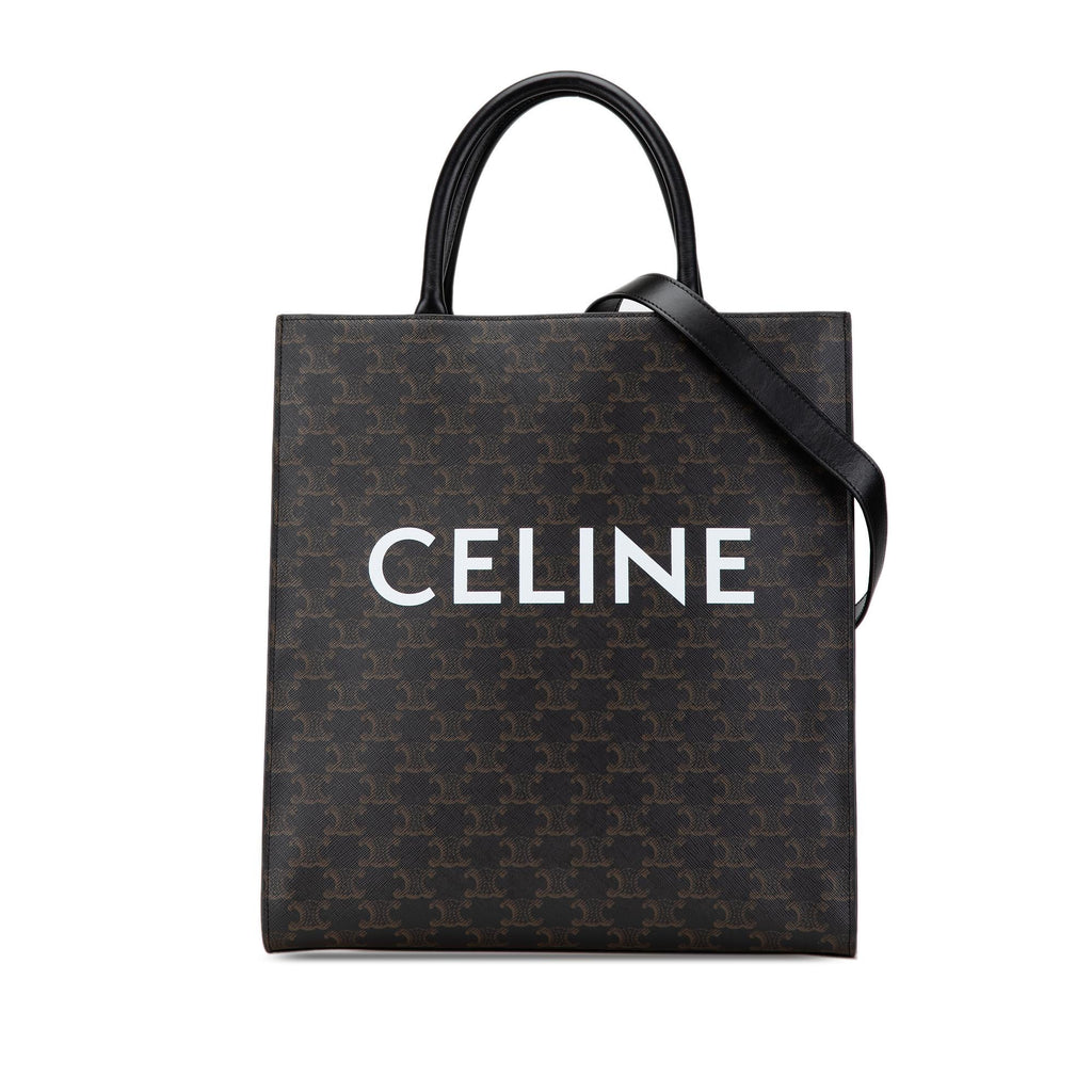 Celine Medium Triomphe Coated Canvas Vertical Cabas Satchel