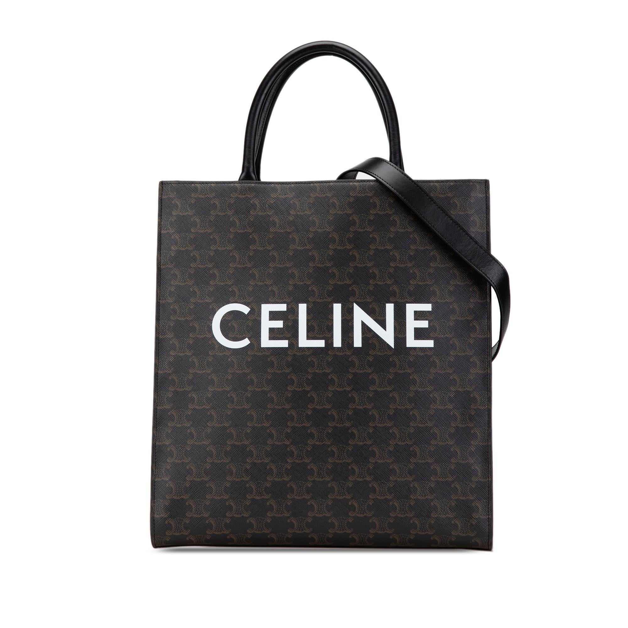 Celine Medium Triomphe Coated Canvas Vertical Cabas Satchel