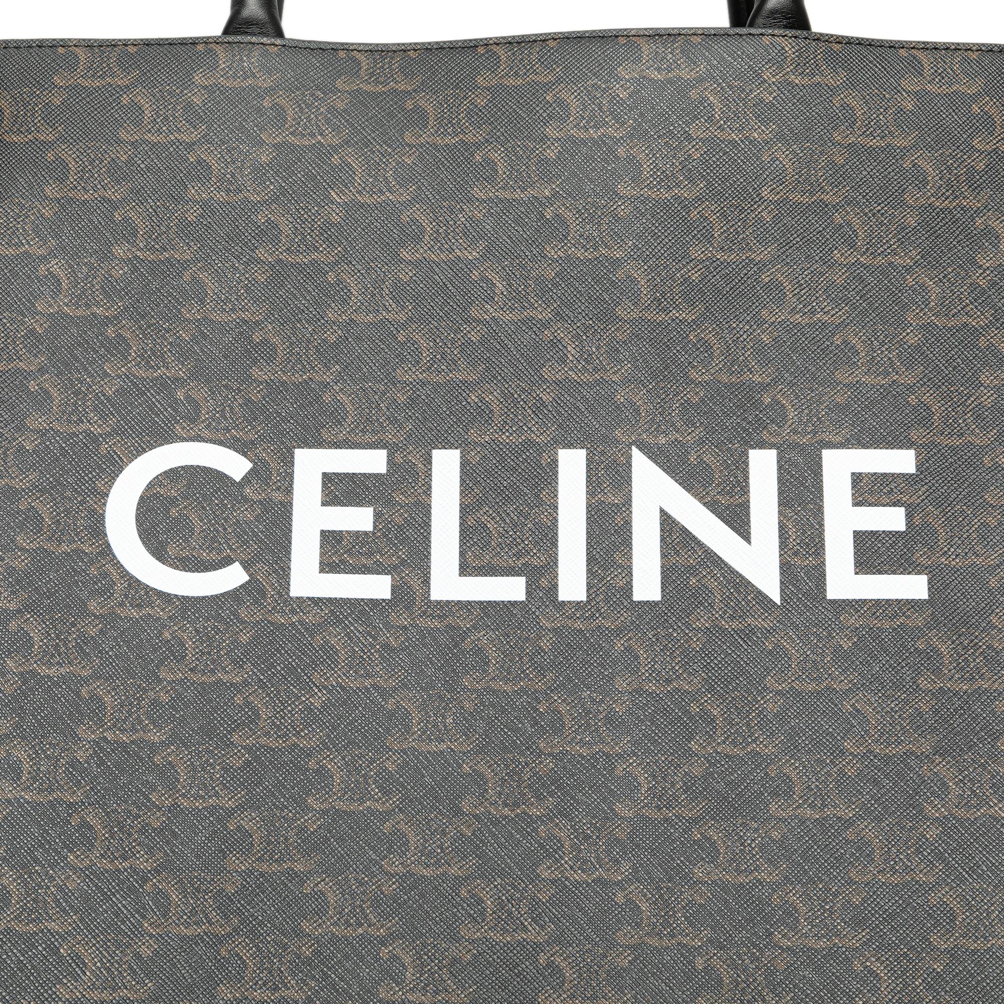 Celine Medium Triomphe Coated Canvas Vertical Cabas Satchel