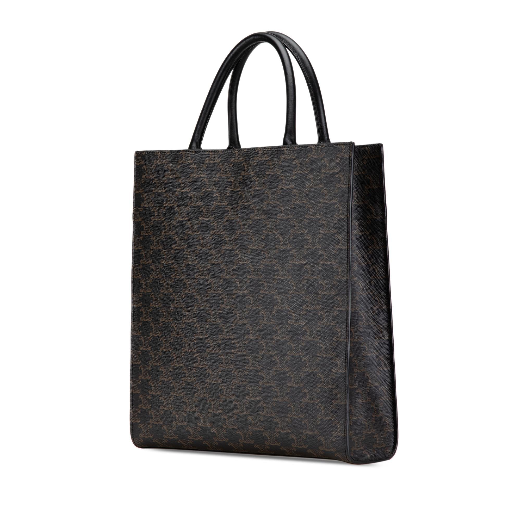 Celine Medium Triomphe Coated Canvas Vertical Cabas Satchel