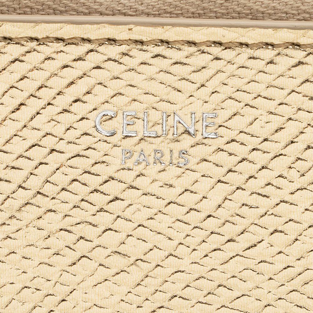 Celine Metallic Leather Zip Continental Wallet (SHF-19483)
