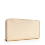 Celine Metallic Leather Zip Continental Wallet (SHF-19483)